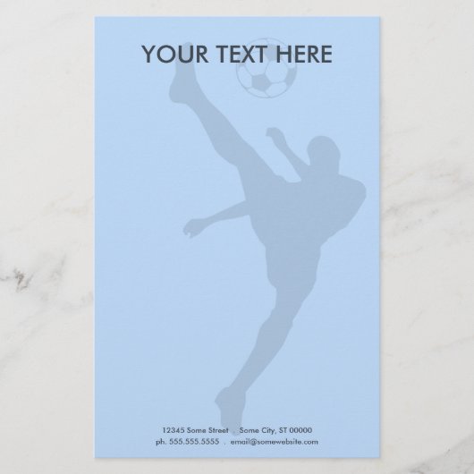 Fußball-Silhouette Briefpapier (Vorderseite)