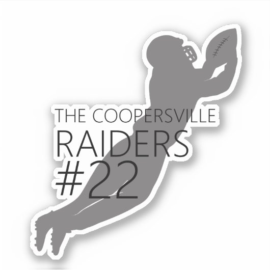 Fußball Silhouette Custom Team Aufkleber (Vorderseite)