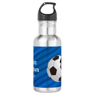 Fußball - Silhouette eines Fußballspielers und Bal Edelstahlflasche