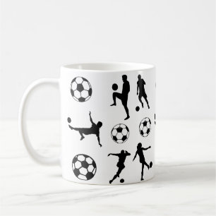 Fußball-Silhouette Fußball-Ball Kaffeetasse