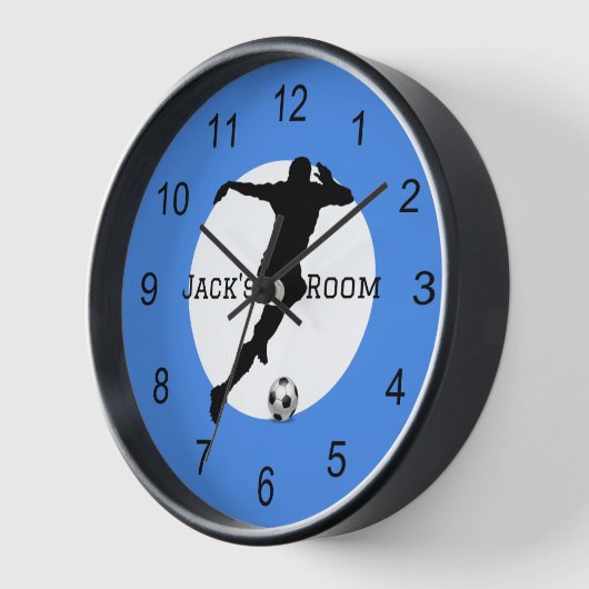 Fußball-Silhouette Holzwall-Uhr Uhr (Winkel)