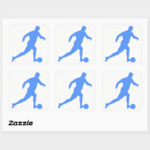 Fußball Silhouette Quadratischer Aufkleber (Blatt)
