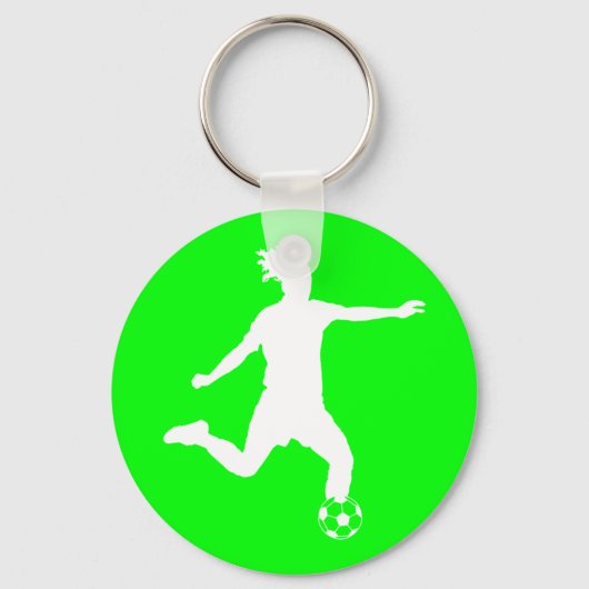 Fußball-Silhouette Schlüsselanhänger Grün (Vorderseite)