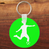 Fußball-Silhouette Schlüsselanhänger Grün (Vorderseite)