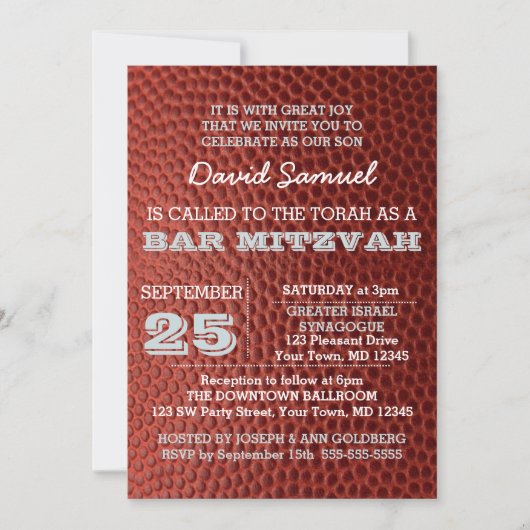 Fußball Silver Bar Mitzvah Einladung (Vorderseite)