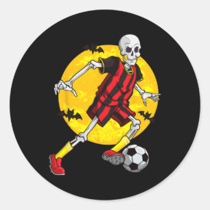 Fußball Skeleton Funny Halloween Kostümsportplatz Runder Aufkleber