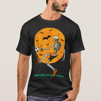 Fußball Skelett Gruseliger Fußball Jungen Hallowee T-Shirt