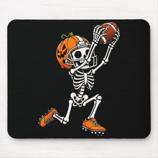 Fußball Skelett Halloween-Kürbis Mousepad (Vorne)