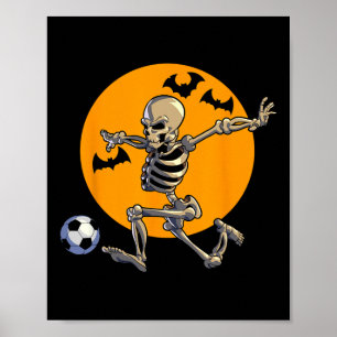 Fußball Skelett Halloween Männer Jungen Fußballspi Poster
