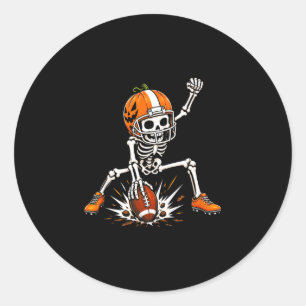Fußball-Skelett-Kürbis-Halloween-Kostüm Jungen Runder Aufkleber