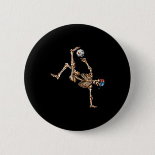 Fußball Skelett Spieler Fahrrad Tritt Sport Hallow Button