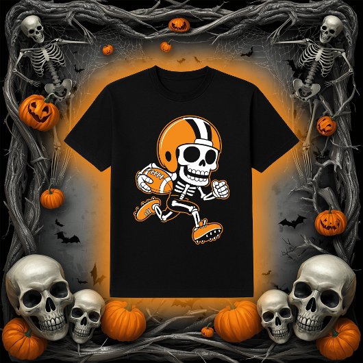 Fußball-Skelett | Zurück Halloween T-Shirt