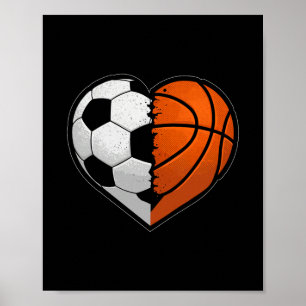 Fußball Sketll Ll Herz Sportliebhaber Valentinstag Poster