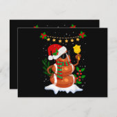 Fußball Snowman Weihnachtsmannmütze Frohe Weihnach Feiertagskarte (Vorne/Hinten)