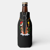 Fußball Snowman Weihnachtsmannmütze Frohe Weihnach Flaschenkühler (Flasche Rückseite)