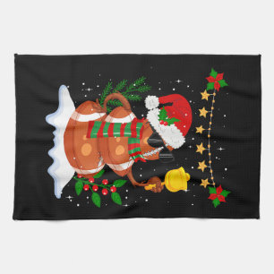 Fußball Snowman Weihnachtsmannmütze Frohe Weihnach Geschirrtuch