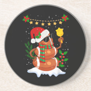 Fußball Snowman Weihnachtsmannmütze Frohe Weihnach Getränkeuntersetzer