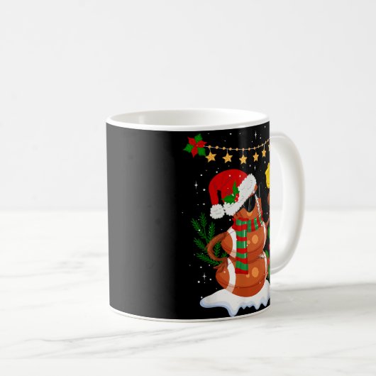 Fußball Snowman Weihnachtsmannmütze Frohe Weihnach Kaffeetasse (VorderseiteRechts)