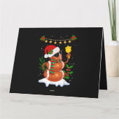 Fußball Snowman Weihnachtsmannmütze Frohe Weihnach Karte (Rückseite)