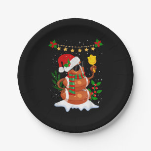 Fußball Snowman Weihnachtsmannmütze Frohe Weihnach Pappteller