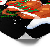 Fußball Snowman Weihnachtsmannmütze Frohe Weihnach Poster (Ecke)