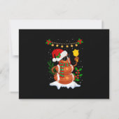 Fußball Snowman Weihnachtsmannmütze Frohe Weihnach RSVP Karte (Vorderseite)