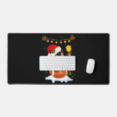Fußball Snowman Weihnachtsmannmütze Frohe Weihnach Schreibtischunterlage (Tastatur & Maus)