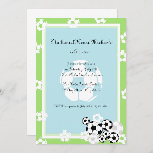 Fußball Social Einladung (Vorne/Hinten)