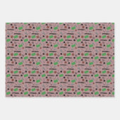 Fußball Spaß auf Dunkelgrau Pink Geschenkpapier Set (Vorderseite 3)