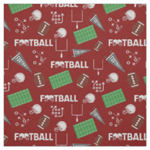Fußball Spaß auf Dunkelrot Stoff