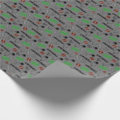 Fußball Spaß auf Grau Geschenkpapier (Ecke)