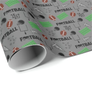 Fußball Spaß auf Grau Geschenkpapier