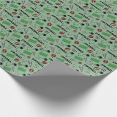 Fußball Spaß auf hellgrün Geschenkpapier (Ecke)