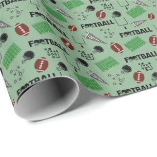 Fußball Spaß auf hellgrün Geschenkpapier