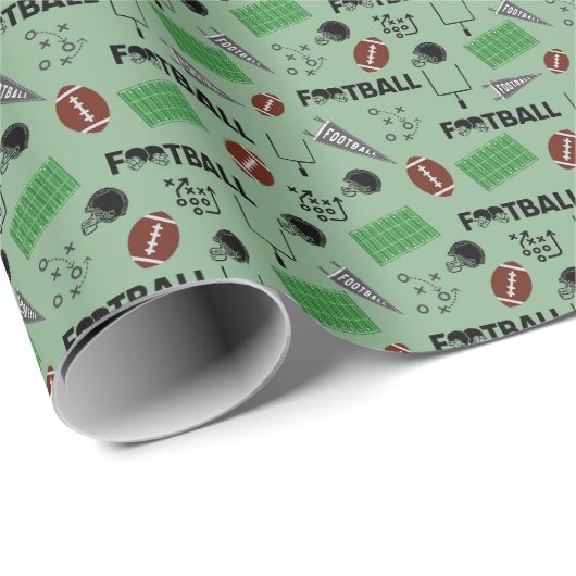 Fußball Spaß auf hellgrün Geschenkpapier (Rolleneckpunkt)