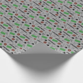Fußball Spaß auf leicht grau Geschenkpapier (Ecke)