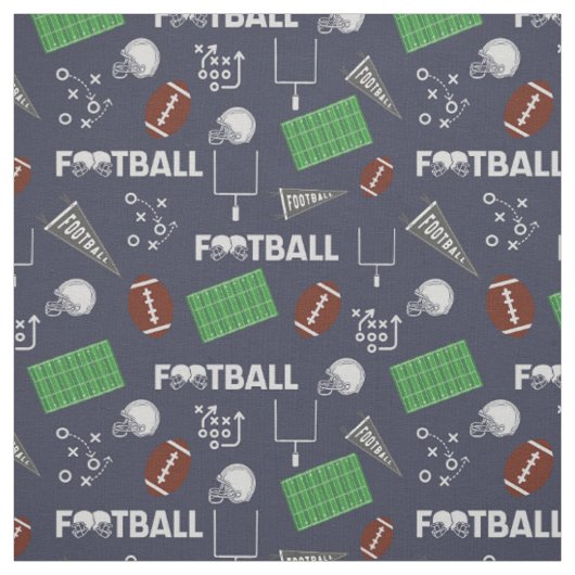 Fußball Spaß auf Navy Blue Stoff (Muster)