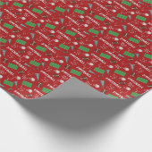 Fußball Spaß auf Rot Geschenkpapier (Ecke)