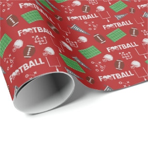 Fußball Spaß auf Rot Geschenkpapier