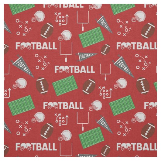 Fußball Spaß auf Rot Stoff (Muster)