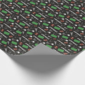 Fußball Spaß auf schwarz Geschenkpapier (Ecke)