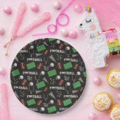 Fußball Spaß auf schwarz Pappteller (Party)