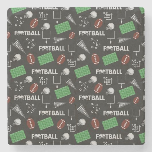 Fußball Spaß auf schwarz Steinuntersetzer (Vorderseite)