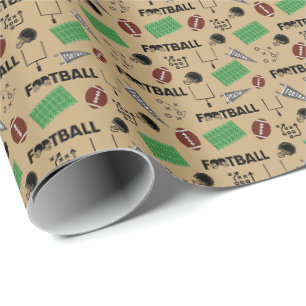 Fußball Spaß auf Tan Geschenkpapier