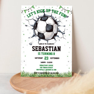 Fußball Spaß hochtreiben Sport Kinder Geburtstag Einladung