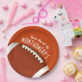 Fußball-Spiel Tag Orange Pappteller (Party)