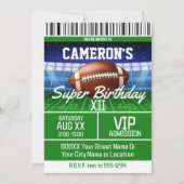 Fußball-Spiel Ticket auf Green Einladung (Vorderseite)