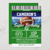 Fußball-Spiel Ticket auf Green Einladung (Vorne/Hinten)