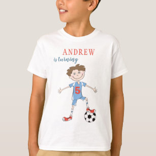 Fußball-Spieler 5 Jahre Kindersport Geburtstagspar T-Shirt