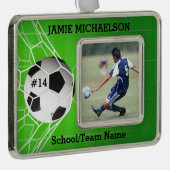 Fußball-Spieler behalten Sake Rahmen-Ornament Silber (Rechts)